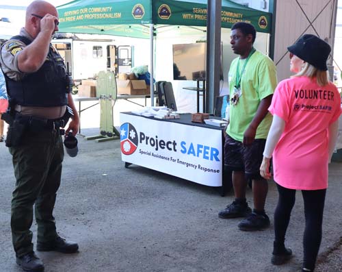 Sherrif with Project Safer Volunteers